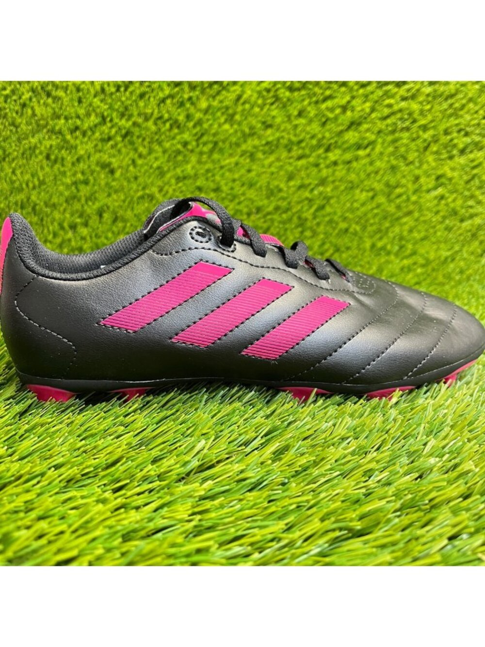 Adidas Goletto VIII FG Girls Size 5.5Y Black Pink Running Leather Soccer Cleats
